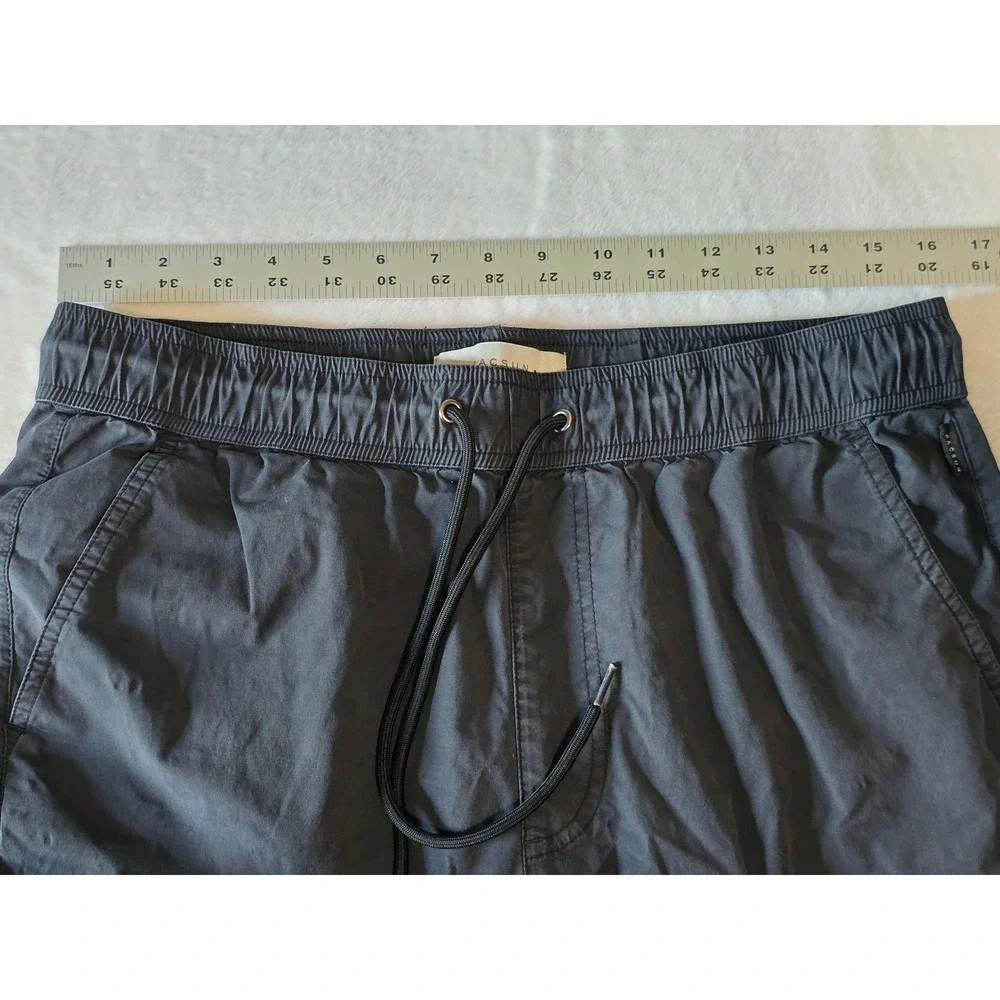 PacSun Mens Slim Fit Cargo Pants Black Gray Elastic Waist Drawstring Size Medium